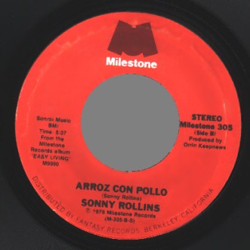 SONNY ROLLINS - Arroz Con Pollo / Isn't She Lovely - 45T (SP 2 titres)