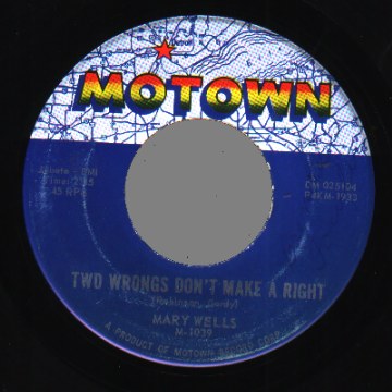 Mary Wells - Two Wrongs Don't Make A Right / Laughing Boy