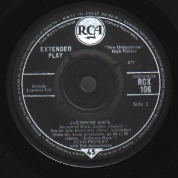 ELVIS PRESLEY - Jailhouse Rock + 4 - 45T (EP 4 titres)