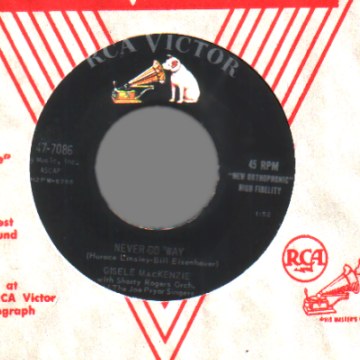 GISELE MACKENZIE - Never Go 'way / This I Know - 45T (SP 2 titres)