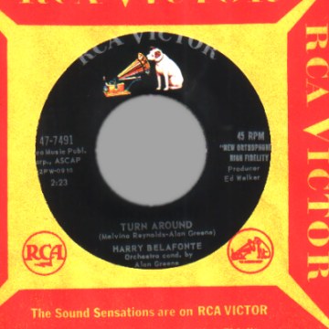 HARRY BELAFONTE - Turn Around / Darlin' Cora - 45T (SP 2 titres)