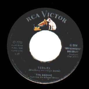 THE BROWNS - The Old Lamplighter / Teen-Ex - 45T (SP 2 titres)