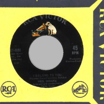 NEIL SEDAKA - Next Door To An Angel / I Belong To You - 45T (SP 2 titres)