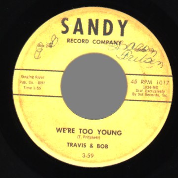 Travis And Bob Tell+Him+No+/+We're+Too+Young 45RPM