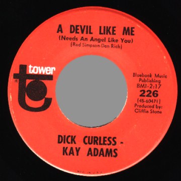 DICK CURLESS & KAY ADAMS - No Fool Like An Old Fool / A Devil Like Me - 45T (SP 2 titres)