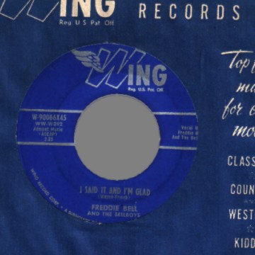 FREDDIE BELL & THE BELLBOYS - Ding Dong / I Said It and I'm Glad - 45T (SP 2 titres)